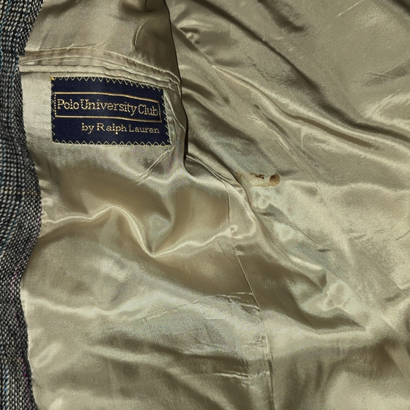 Polo Univeristy Club By Ralph Lauren Gray and Tan Plaid Blazer - Picture 11 of 11